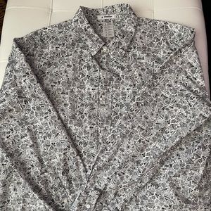 Disney Parks Black and White Button Down Attractions Shirt XL